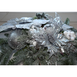 Різдвяна композиція Срібна пуансетія