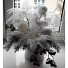 Biały Flower Box Świąteczny z jeleniem